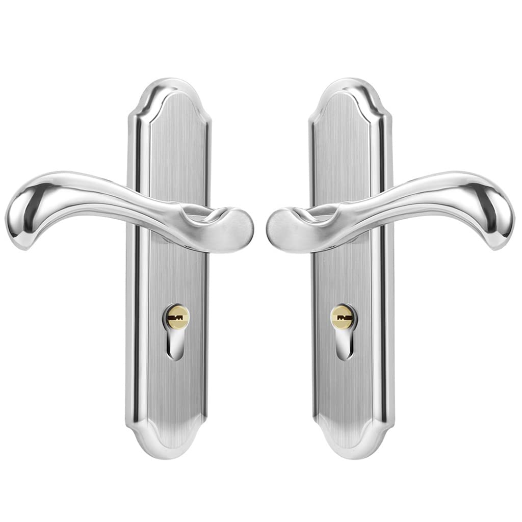 HASTHIP Heavy Duty Door Lock, Main Door Lock Set with 3 Keys, Mortise Keyed Lever Mount Latch with Deadbolt for Screen and Storm Doors, Satin Nickel, Style A HASTHIP Heavy Duty Door Lock, Main Door Lock Set with 3 Keys, Mortise Keyed Lever Mount Latch with Deadbolt for Screen and Storm Doors, Satin Nickel, Style A